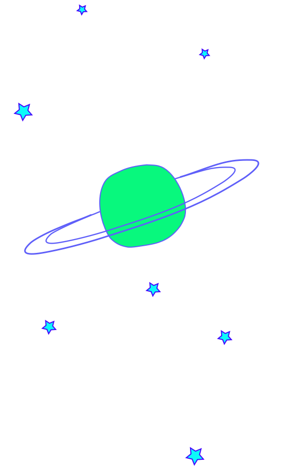 Saturn and Stars Illustration